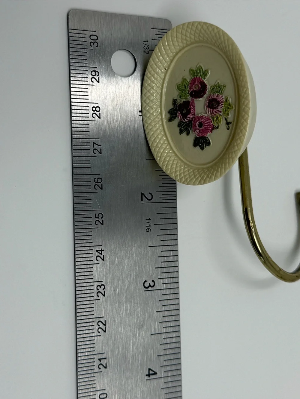 Vintage Grandma-core 23 Shower Hooks, Soap Dish Cream with Roses Lot Shabby Chic